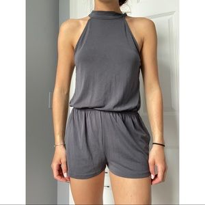 Grey high neck romper